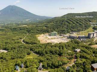 Discover your dream mountain retreat nestled amidst lush greenery, offering breathtaking views of Mount Niseko-Annupuri.