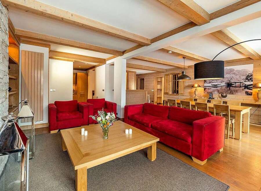 Experience luxury mountain living in this stunning chalet-style living room.