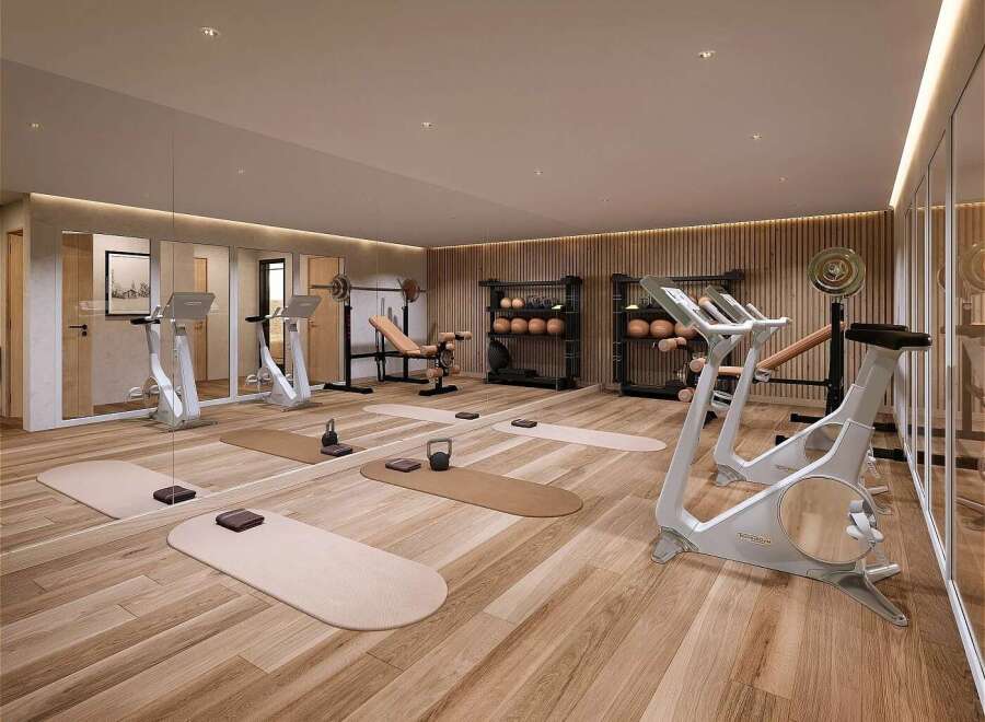 Experience a modern and well-equipped home gym designed for your wellness journey.