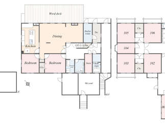 Discover this multi-level property featuring a spacious dining area and kitchen on the main floor, perfect for entertaining.