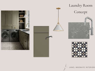 Discover a sophisticated laundry room concept featuring a sleek, modern design.