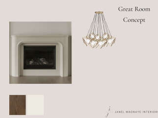 Elevate your living space with this elegant fireplace concept, featuring a classic mantelpiece design.