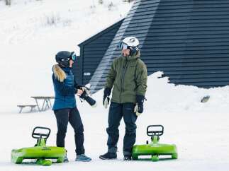 Experience winter fun with these innovative snowcarts, perfect for navigating snowy landscapes.