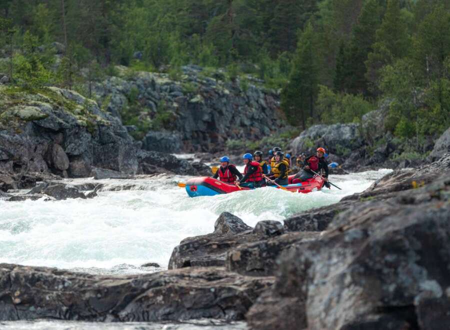 Experience the thrill of whitewater rafting in this stunning natural landscape.