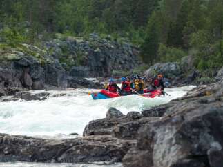 Experience the thrill of whitewater rafting in this stunning natural landscape.
