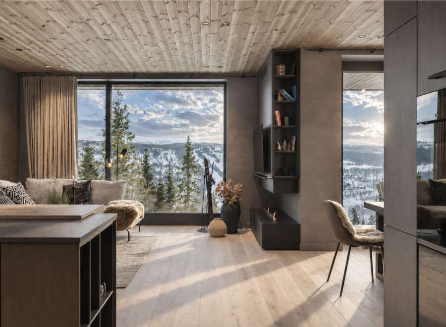 Experience luxurious mountain living in this stunning contemporary apartment.