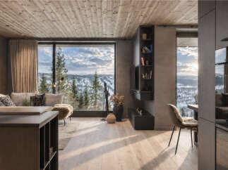Experience luxurious mountain living in this stunning contemporary apartment.