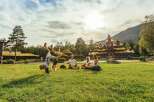 Experience the magic of this unique property, featuring a stunning fairytale-like castle and charming traditional Norwegian houses with grass roofs.