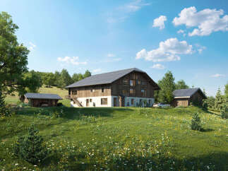 Discover this charming rustic property nestled in a serene, green landscape.