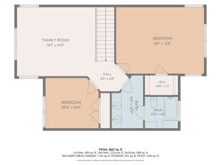 Discover this spacious floor plan featuring a large family room (16'1' x 14'3') perfect for gatherings and a generous primary bedroom (18'1' x 13'8').