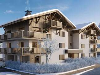Experience luxury mountain living in this stunning alpine property, featuring a modern design with traditional wooden accents and expansive balconies perfect for enjoying breathtaking winter vistas.