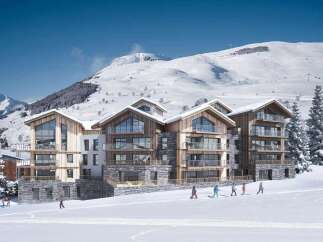 Experience luxury mountain living in this stunning alpine residence, featuring modern architecture with traditional wood and stone accents.