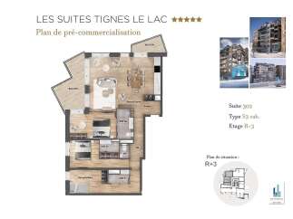 Discover Suite 302, a Type S3 cabin located on the R+3 floor of Les Suites Tignes Le Lac.