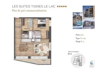 Discover Suite 402, a Type S2 cabin located on the R+4 floor at Les Suites Tignes Le Lac.
