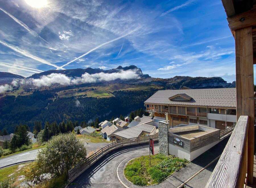 Experience breathtaking mountain views from this stunning property, nestled amidst the serene alpine landscape.