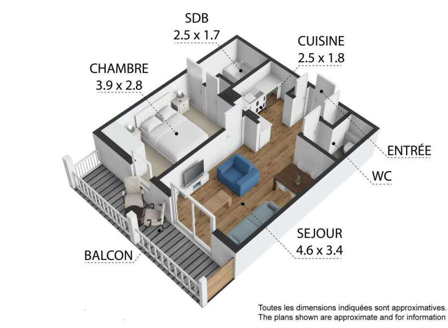 Discover this charming apartment featuring a spacious bedroom (3.