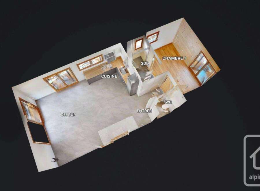 Discover this charming property featuring a spacious living room (SEJOUR) perfect for relaxation and entertainment.
