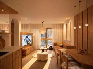 Experience modern mountain living in this beautifully designed open-concept living space.