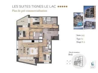 Discover Suite 503, a Type S4 residence on the R+5 floor of Les Suites Tignes Le Lac.