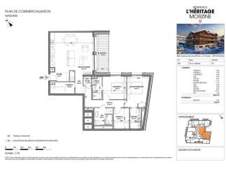 Discover this exquisite T5+1 duplex apartment on the 3rd floor of the prestigious L'Héritage residence in Morzine.