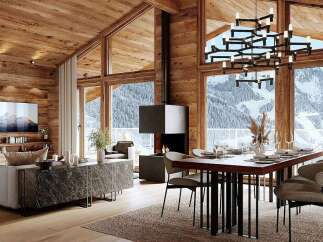 Experience luxurious mountain living in this stunning chalet-style living space.