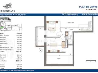 Discover this spacious T4 apartment, 'Le Gentiana A47', offering 68.