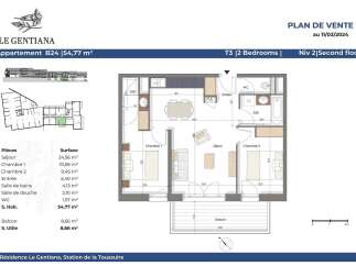 Discover this charming T3 apartment, 'Le Gentiana B24', offering 54.