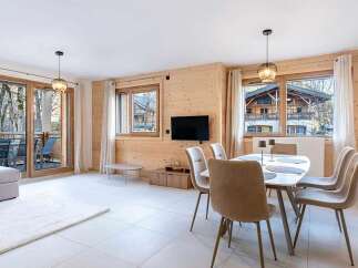 Experience modern alpine living in this beautifully appointed living and dining area.