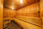 Experience ultimate relaxation in this beautifully crafted wooden sauna.