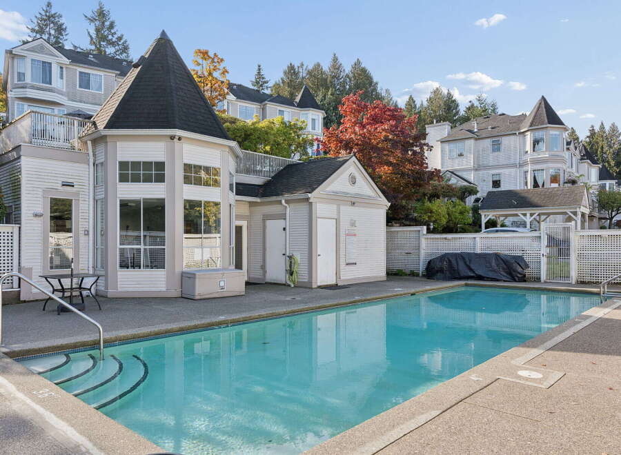 Enjoy resort-style living with this stunning swimming pool and clubhouse area, perfect for relaxation and entertainment.
