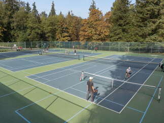 Discover a vibrant community hub with multiple outdoor pickleball courts, perfect for active living and social engagement.
