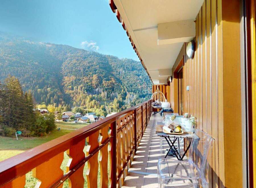 Enjoy breathtaking mountain views from this charming balcony, perfect for morning coffee or evening relaxation.