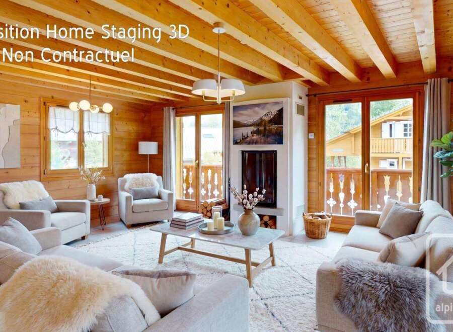 Experience the charm of this beautifully staged living room, featuring a cozy fireplace and ample natural light.
