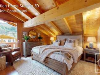 Experience luxurious mountain living in this beautifully staged 3D bedroom.