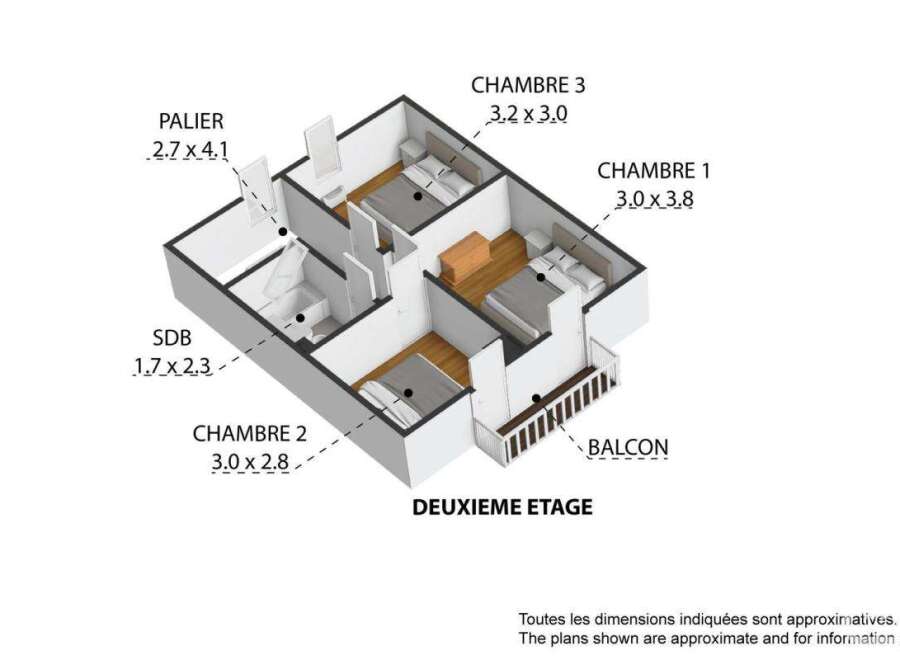 Discover this charming second-floor apartment featuring three well-proportioned bedrooms, including a master suite and two additional comfortable rooms.