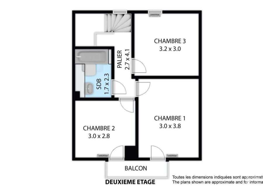Discover this charming second-floor apartment featuring three spacious bedrooms, perfect for families or those needing extra space.
