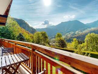 Enjoy breathtaking mountain views from this charming balcony, perfect for your morning coffee or evening relaxation.
