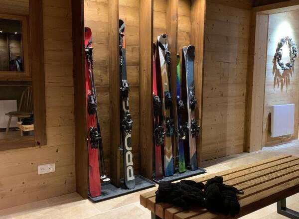 Experience the ultimate ski lodge ambiance with this beautifully appointed ski room.