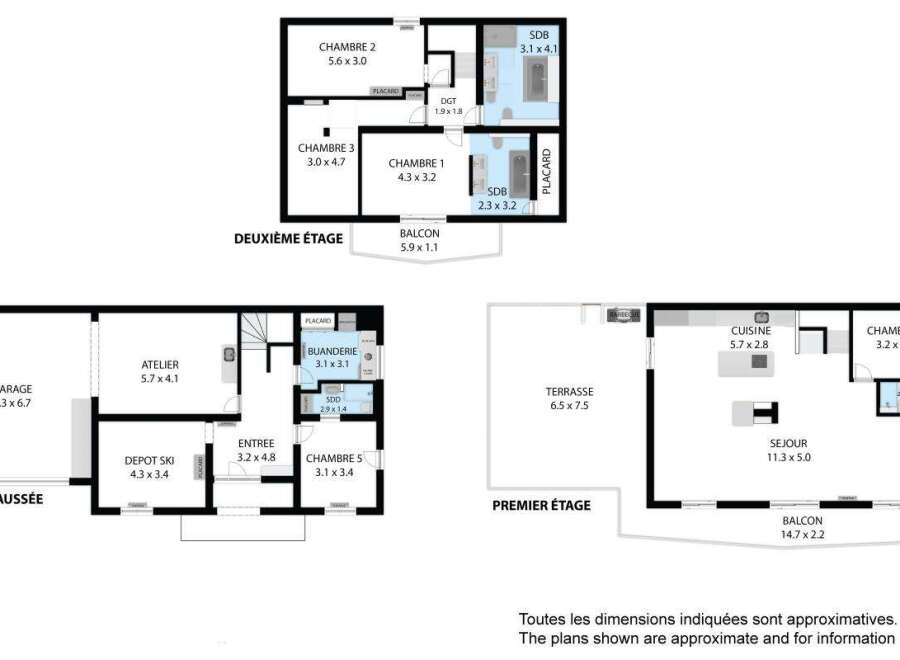 Discover this multi-level property featuring a spacious ground floor with a garage, workshop, and ski storage, perfect for outdoor enthusiasts.