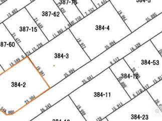 This map displays a parcel of land identified as 384-2, outlined in orange.