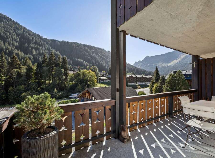 Enjoy breathtaking mountain views from this charming balcony, perfect for your morning coffee or evening relaxation.