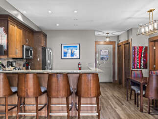 Step into this inviting kitchen and dining area, perfect for entertaining.