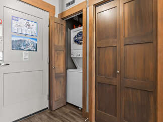 This property offers the convenience of an in-unit washer and dryer, perfect for longer stays or busy families.