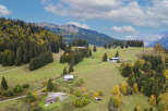 Discover this charming alpine property nestled amidst rolling green hills and a dense forest.