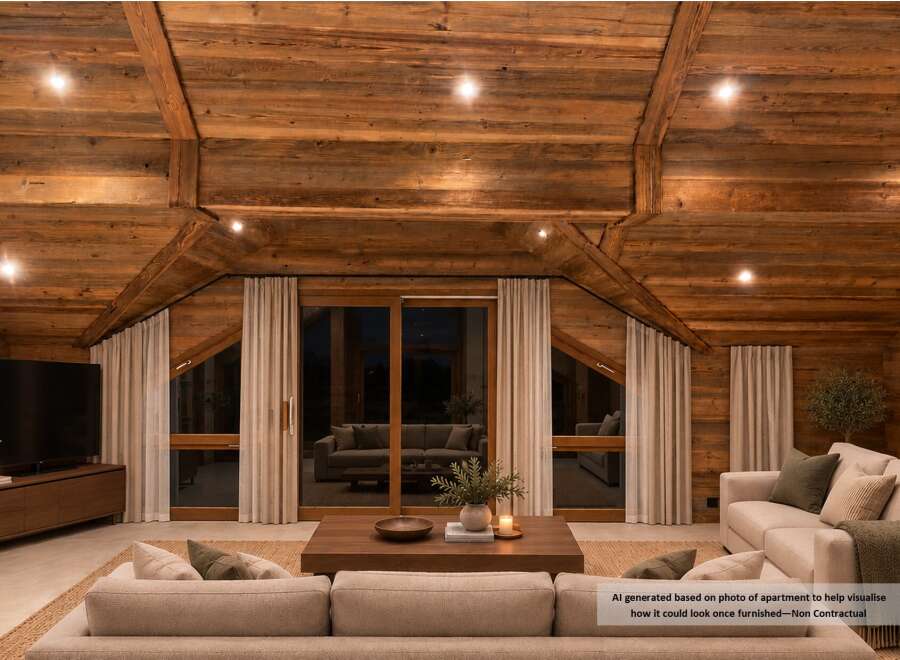 Experience rustic charm and modern comfort in this beautifully furnished living space.