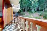 Enjoy the serene mountain views from this charming balcony, perfect for your morning coffee or evening relaxation.