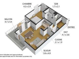 Discover this charming apartment featuring a spacious living room (SEJOUR) of 3.