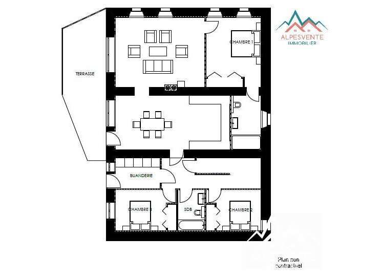 Discover this charming apartment featuring three bedrooms, a spacious living area, and a separate laundry room.