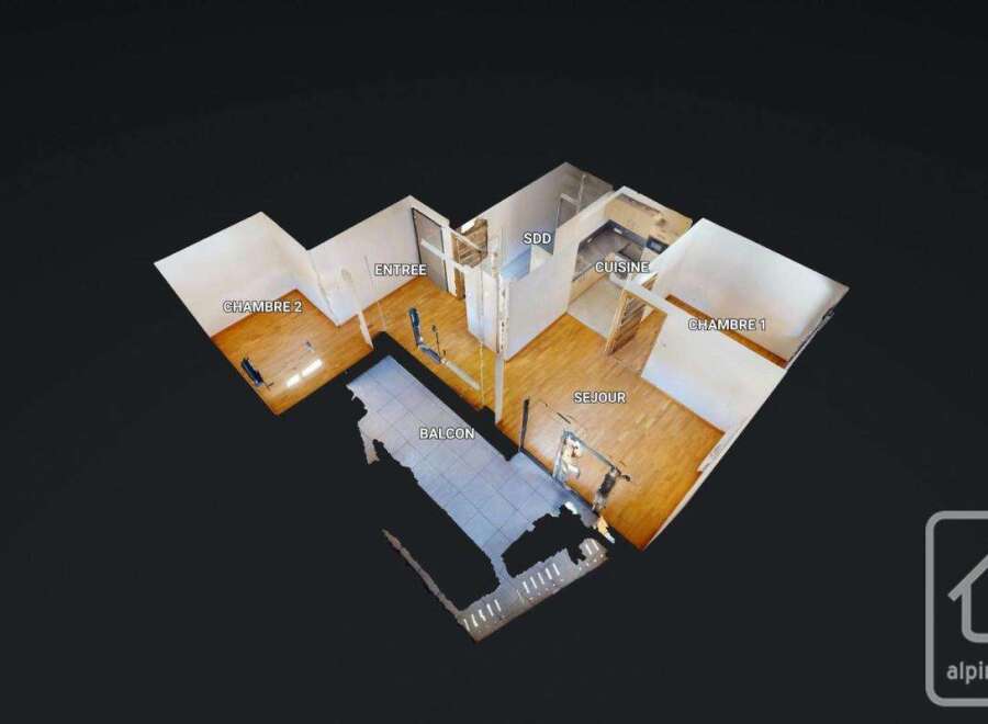 Discover this charming apartment featuring two bedrooms, a spacious living area, and a modern kitchen.