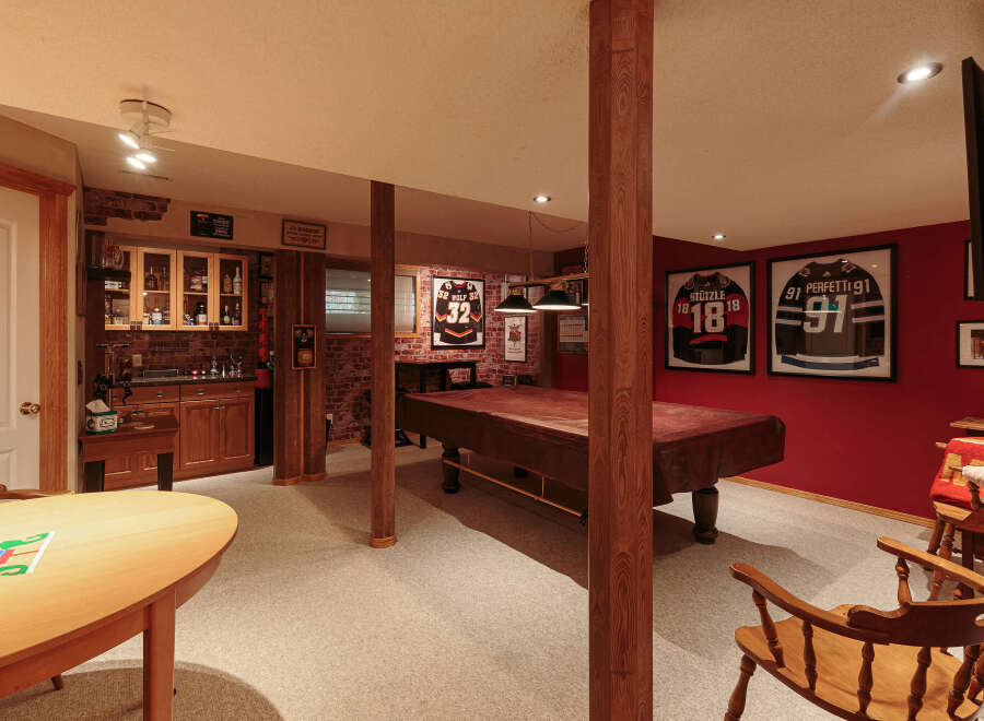 Step into this ultimate man cave, perfect for entertaining guests or enjoying a night in.